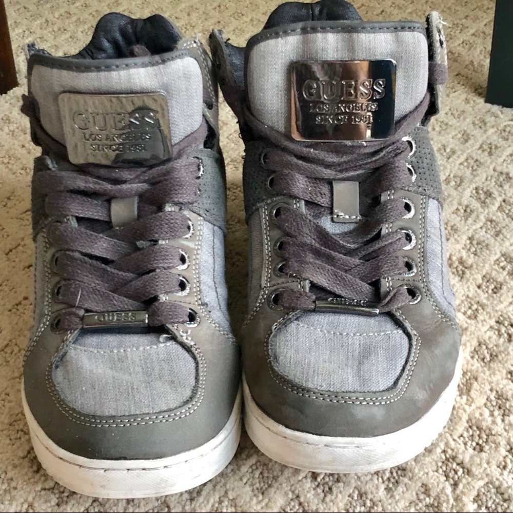 Guess Hi Top Athletic Shoes - Gray - Size 7.5